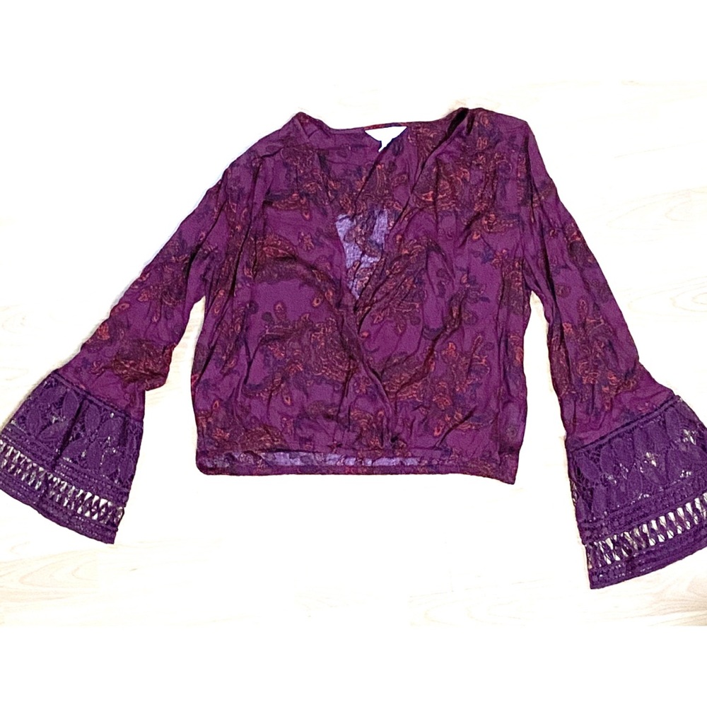 Sun & Shadow faux wrap top